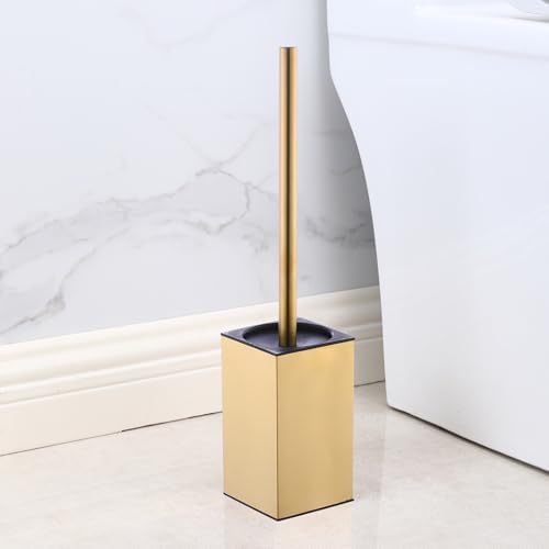 Stainless Steel Toilet Brush Holder with Brushed Gold Finish