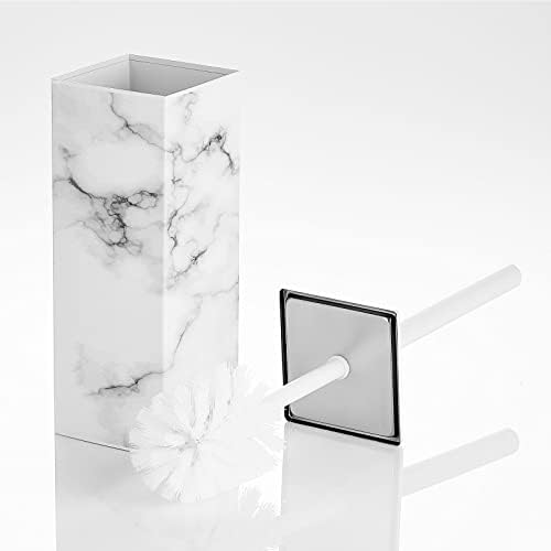 mDesign Steel Square Toilet Brush and Holder 1