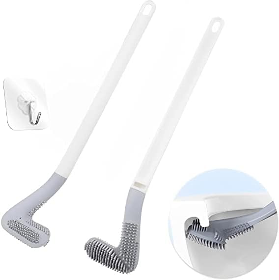 Oariv Silicon Toilet Brush with Golf Head and Slim Handle