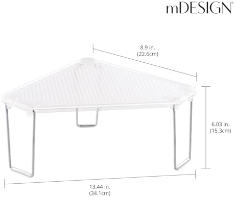mDesign Corner Stackable Rack 2 Pack Clear