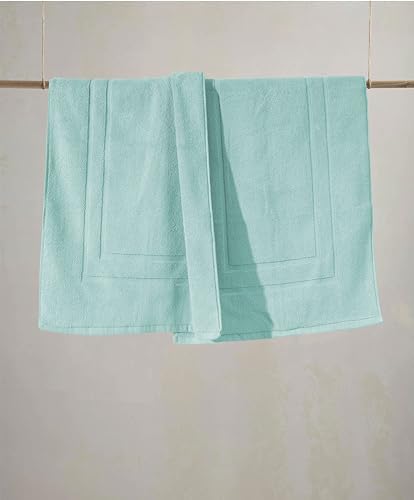 Feather Stitch 2 Piece Bath Mats Sea Foam 30x21 Inch