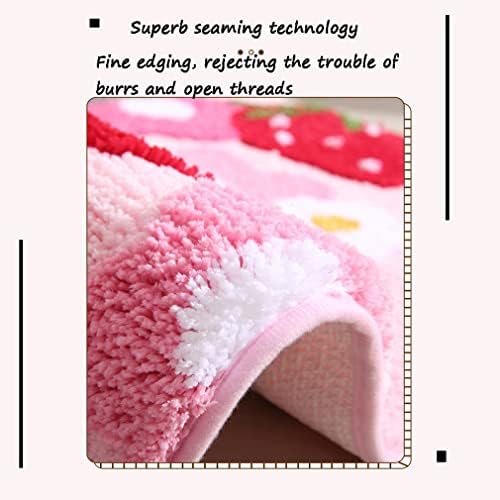 Soft Cozy Strawberry Bath Rug Non-Slip Green