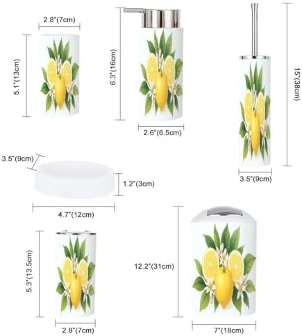 Boho Yellow Bathroom Accessory Set 6 Piece 1