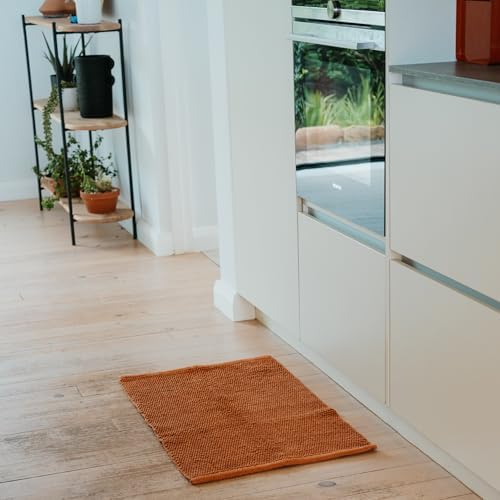 KIBAGA Boho Rug - 100 Cotton Bath Mat with Non-Slip Design