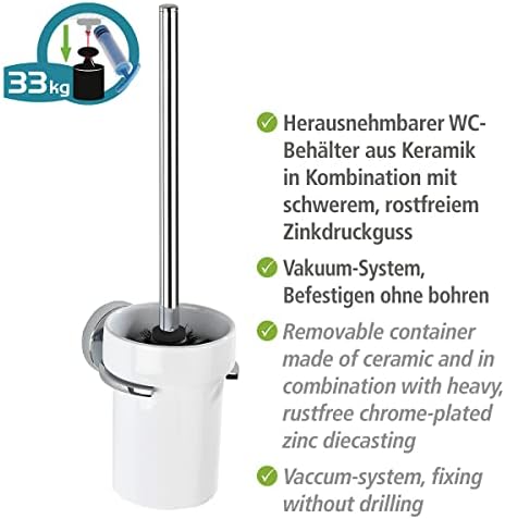 WENKO 22323100 Vacuum-Loc Toilet Brush Capri