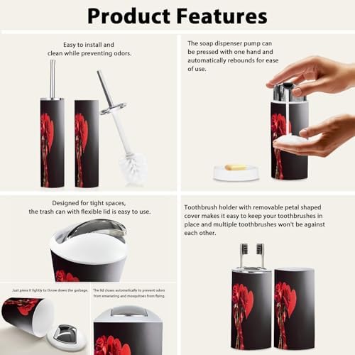 Boho Love Valentine Bathroom Accessory Set 6 Piece
