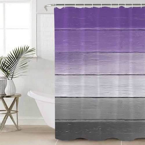 ZOE GARDEN Purple Grey Bathroom Set with Curtain Rug and Accessories