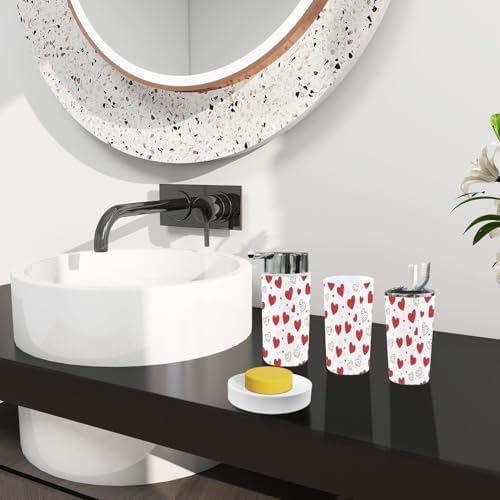 Boho Bathroom Accessory Set 6 Piece Day Red 1