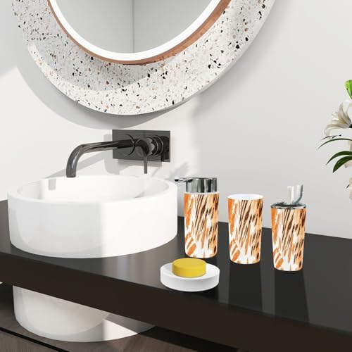 Boho Zebra Skin Bathroom Accessory Set 6 Piece