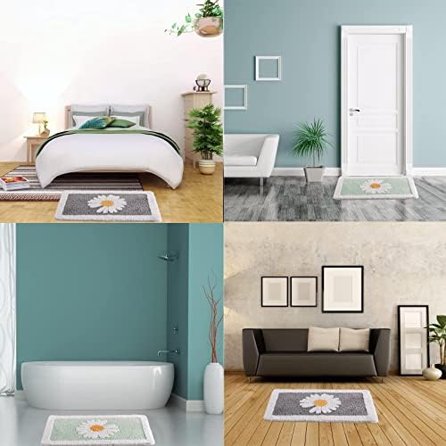 ANNARUGER Green Bathroom Rug 17x25 Non-Slip Shaggy Mat