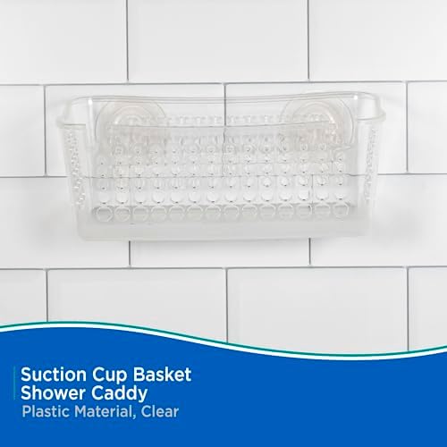 Kenney Suction Cup Clear Shower Basket Caddy