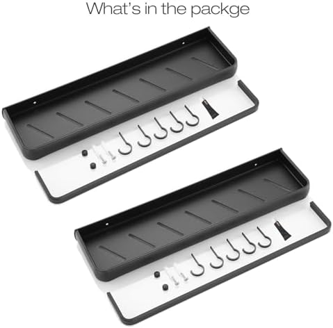 Lancher 2-Pack No Drilling Shower Caddy - Black
