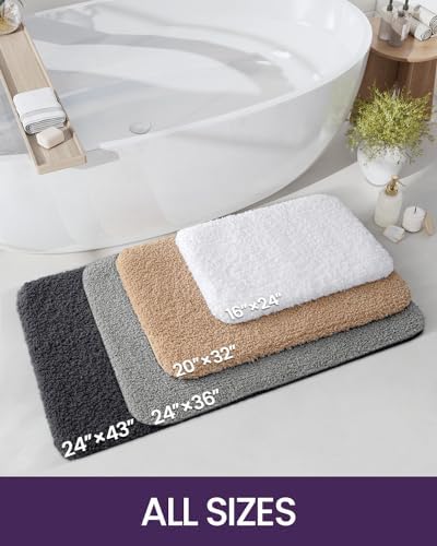 DEXI Bath Mat 24x16 Non-Slip Microfiber Rug