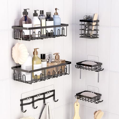 FGSAEOR 4Pack Adhesive Hooks for Shower Caddy