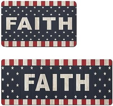 2PCS Non-Slip Diatomite Bath Mats Set for Independence Day