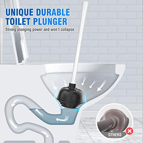 UPTRONIC 3 Pack Toilet Brush and Plunger Set