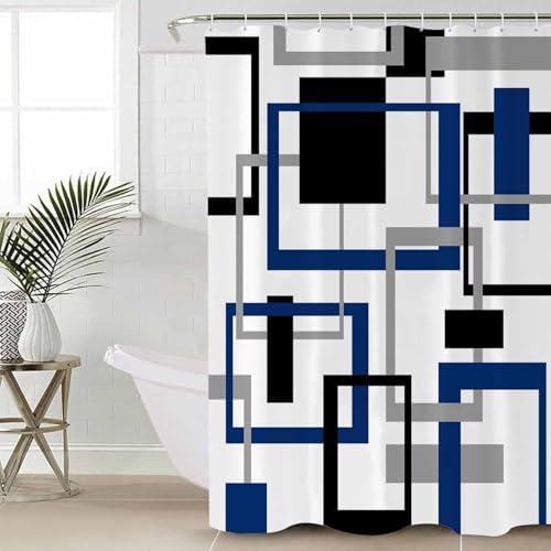 ZOE GARDEN Geometric Blue Bathroom Set