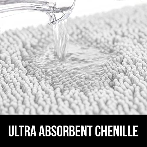 GORILLA GRIP Bath Rug Set and Toilet Mat 2 Items in White