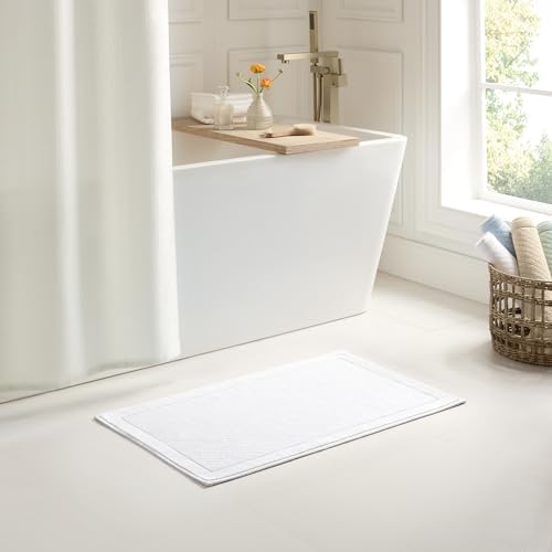 Arkwright Cotton Bath Rug - 24x36 in High Absorbent Textured Woven Design White