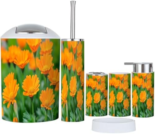 Boho Flower Bathroom Accessories Set of 6