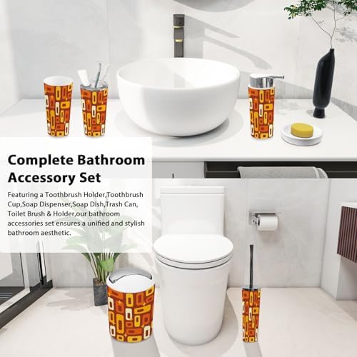Boho Retro 6-Piece Bathroom Accessory Set