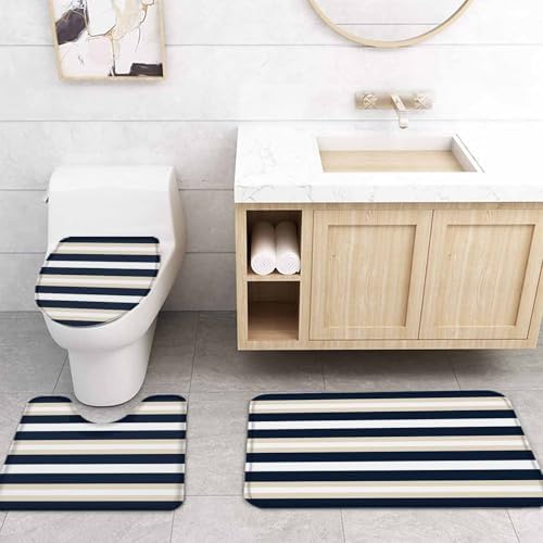 ZOE GARDEN Navy Blue Khaki Bathroom Set
