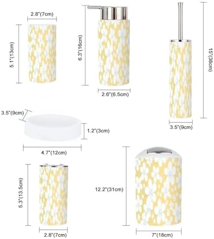 Boho Retro Bathroom Accessories Set 6 Piece