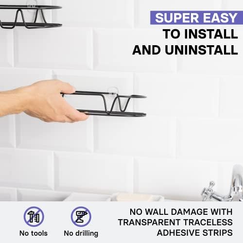 KINCMAX Shower Caddy 2-Pack Matte Black