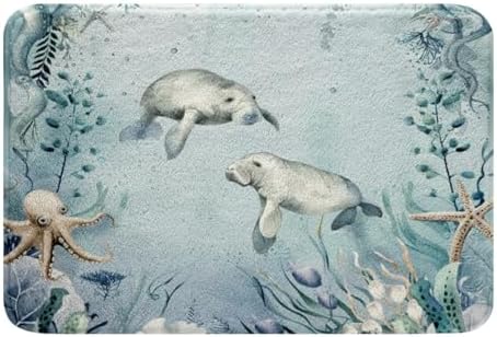 Erosebridal Teal Blue Bath Rug for Girls
