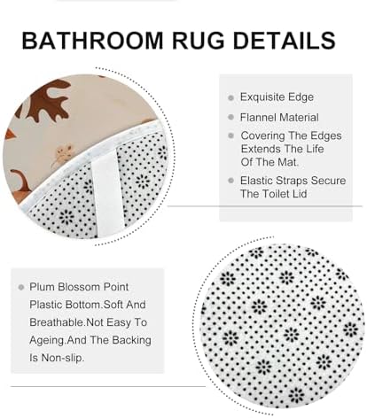 4PCS Fall Harvest Pumpkin Bathroom Set with Non-Slip Rug and U Shape