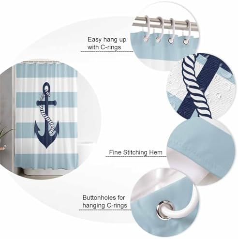 ZOE GARDEN Anchor Striped Bathroom Set