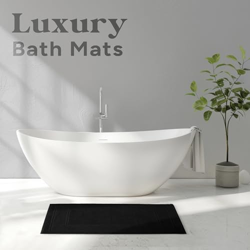 Avalon Towels Black Bath Mat Set of 2 1