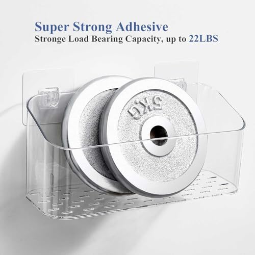 Eunion Adhesive Shower Caddy with Large Capacity and Clear Design
