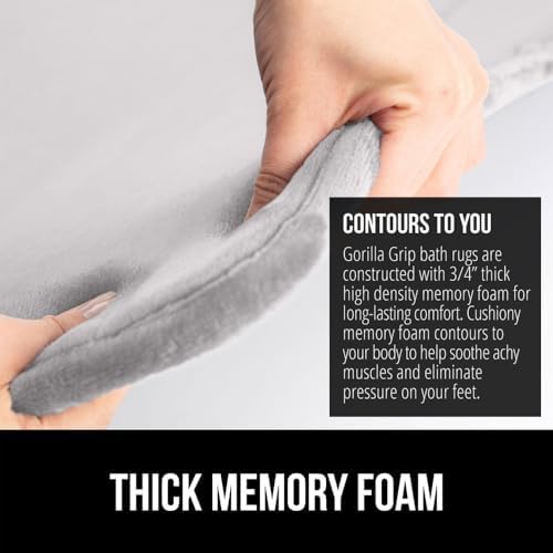 Gorilla Grip Bath Rug Velvet Mat 30x20 Light Gray