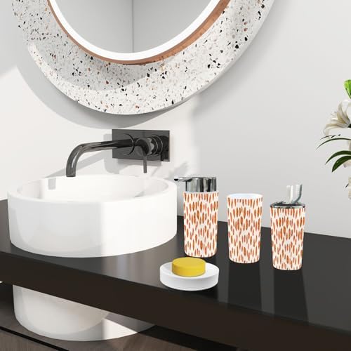 Boho Leopard Print Bathroom Accessory Set 6 Piece 1