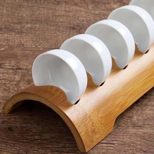 1PC Bamboo Tea Cup Rack 6 Slots Display Holder