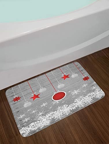 Ambesonne Christmas Bath Mat Plush Non-Slip
