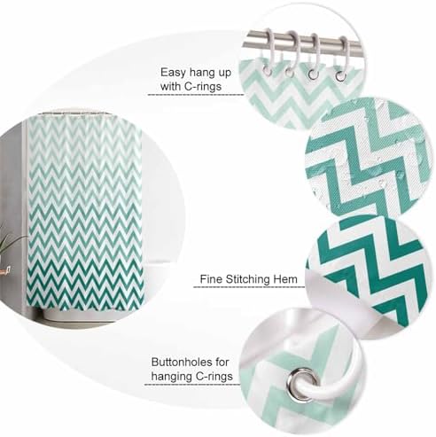 ZOE GARDEN Teal Chevron Bathroom Set