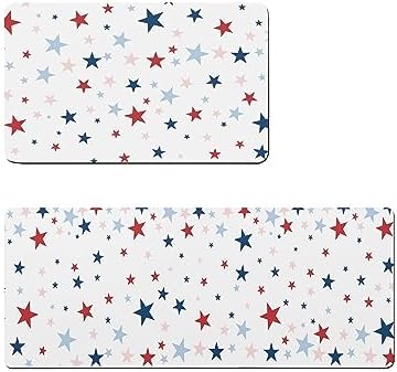 2PCS Non-Slip Diatomite Bath Mat Set with American Flag Design