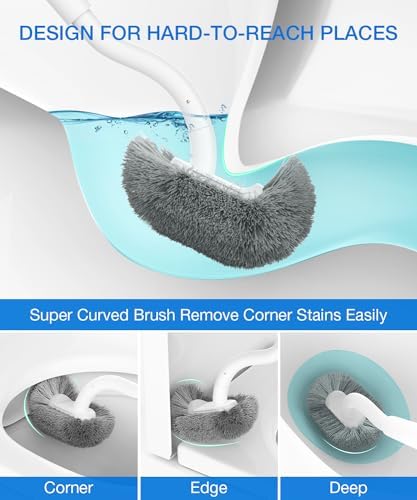 OSCIOSS Toilet Cleaner Brush Set 2 Pack Wall Mounted