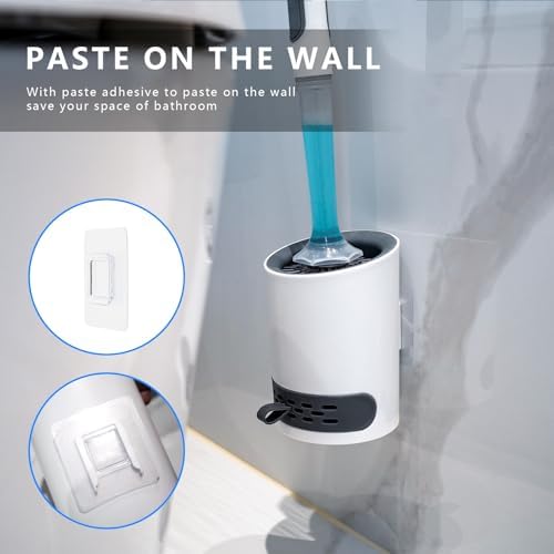 REDANT Silicone Toilet Brush and Holder Set - Drip Proof Grey