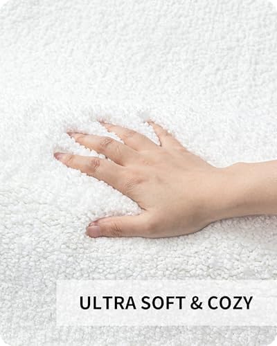 White 17x24 Fluffy Non-Slip Bath Rug