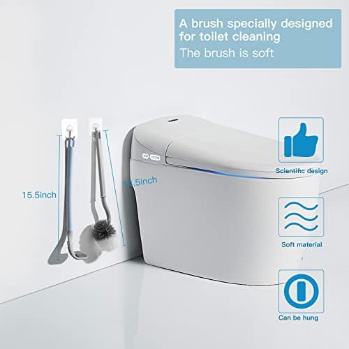 WOBEVB 2Pcs Toilet Brush Set with Curved Design for Deep Cleaning