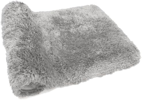 FIFU Bath Rug 17x24 Silver Gray Non-Slip