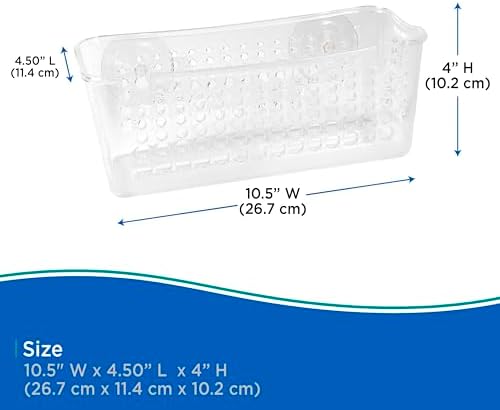 Kenney Suction Cup Clear Shower Basket Caddy