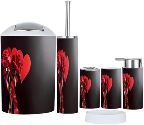 Boho Love Valentine Bathroom Accessory Set 6 Piece