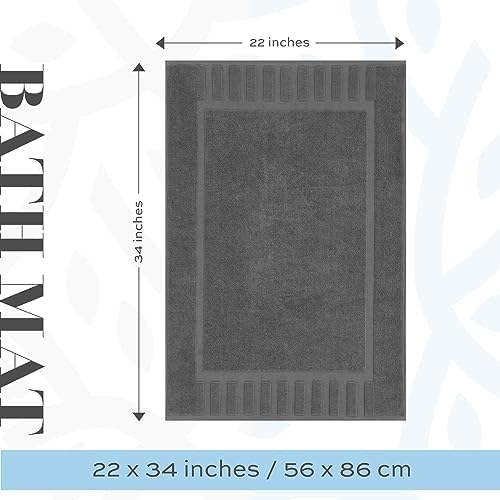 White Classic Luxury Bath Mat Set 2 Pack Dark Gray