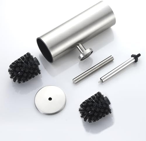 TINYROW Toilet Brush with Holder Brushed Nickel Wall Mounted