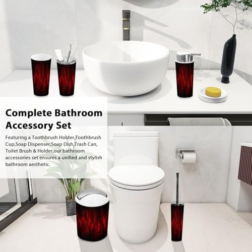 Boho Marbled Bathroom Accessories Set 6 Piece