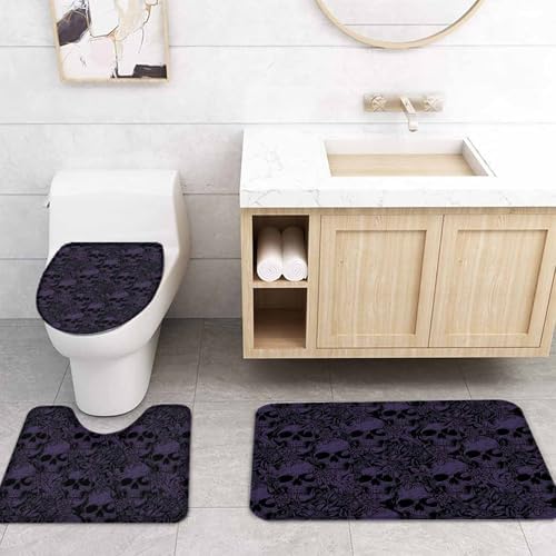 ZOE GARDEN Halloween Bathroom Set with Curtain Rug and Hooks 1